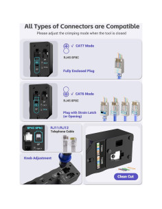 Crimpadora RJ45 VCELINK Todo en Uno para Conectores CAT5e a CAT7 2