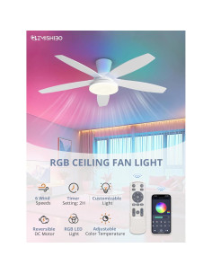 Ventilador de Techo ZMISHIBO 121.9 cm RGB con Control Remoto 2