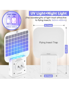 Trampa para Moscas Interior Alikguu F2 con Luz Nocturna 2 Piezas 2