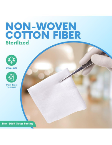Compresas de Gasa No Tejidas HEALQU - 200 Unidades 7.62x7.62cm