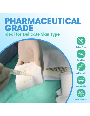 Compresas de Gasa No Tejidas HEALQU - 200 Unidades 7.62x7.62cm