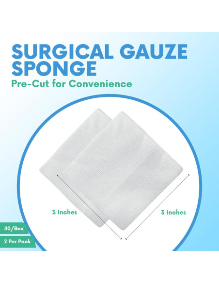 Compresas de Gasa No Tejidas HEALQU - 200 Unidades 7.62x7.62cm