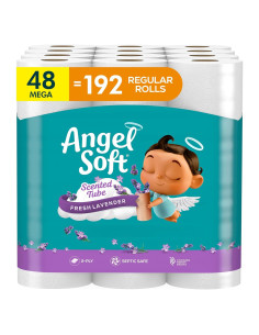 Papel Higiénico Angel Soft Mega 48 Rollos Aroma Lavanda