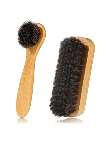 Cepillo para zapatos Zanzike 2 piezas pelo de caballo