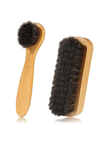 Cepillo para zapatos Zanzike 2 piezas pelo de caballo