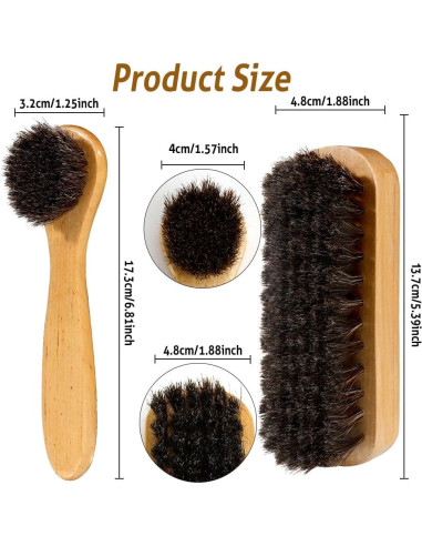 Cepillo para zapatos Zanzike 2 piezas pelo de caballo