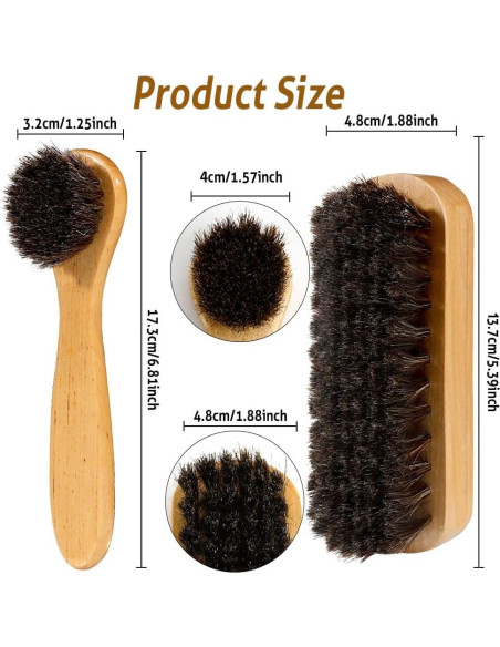 Cepillo para zapatos Zanzike 2 piezas pelo de caballo