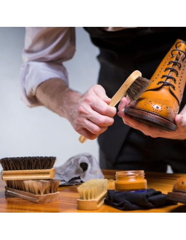 Cepillo para zapatos Zanzike 2 piezas pelo de caballo