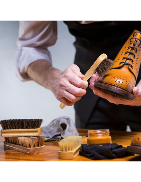Cepillo para zapatos Zanzike 2 piezas pelo de caballo