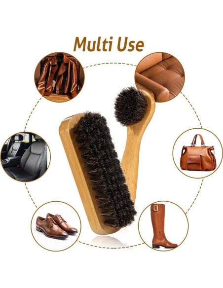 Cepillo para zapatos Zanzike 2 piezas pelo de caballo