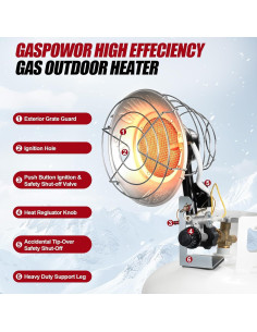 Calentador de Propano GASPOWOR 18000 BTU Portátil para Exterior 2