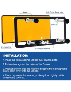 Marco de Placa de Licencia Delantera GZSH Estilo Montaña 31.1x15.9 cm 2