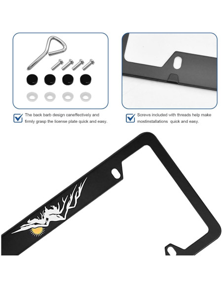 Marco de Placa de Licencia Delantera GZSH Estilo Montaña 31.1x15.9 cm