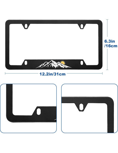 Marco de Placa de Licencia Delantera GZSH Estilo Montaña 31.1x15.9 cm