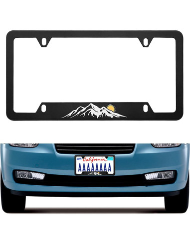 Marco de Placa de Licencia Delantera GZSH Estilo Montaña 31.1x15.9 cm