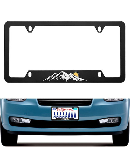 Marco de Placa de Licencia Delantera GZSH Estilo Montaña 31.1x15.9 cm