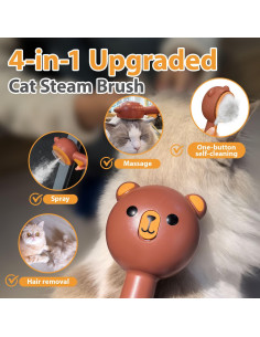 Cepillo de Vapor para Gatos POIIOPY 4 en 1 Impermeable IPX7 2