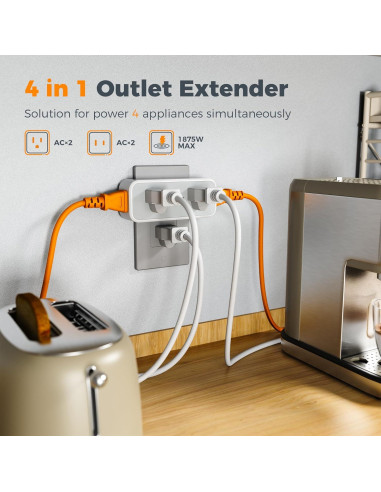 Protector de Sobretensión TESSAN con 4 Salidas AC 1875W