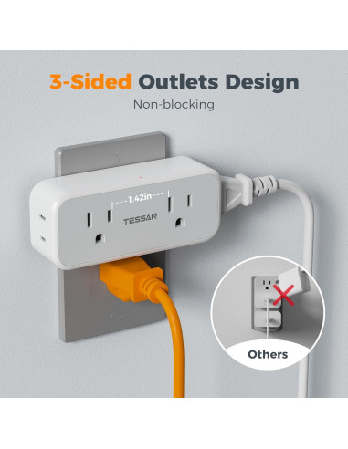 Protector de Sobretensión TESSAN con 4 Salidas AC 1875W