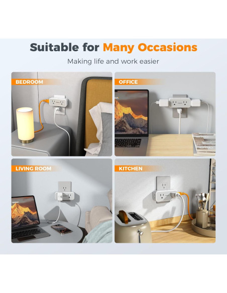 Protector de Sobretensión TESSAN con 4 Salidas AC 1875W