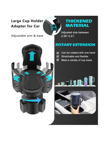Soporte para Tazas de Coche Easkkty Ajustable Universal 6.1-13.5 cm