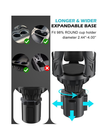 Soporte para Tazas de Coche Easkkty Ajustable Universal 6.1-13.5 cm