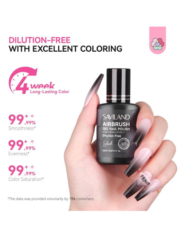 Esmalte de Uñas en Gel SAVILAND 20 ml Negro Sin Acetona