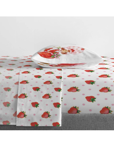 Juego de Sábanas Twin Jay Franco 3 Piezas Microfibra Pastel de Fresa