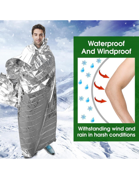 Manta Térmica de Emergencia Mylar CXYARY 100 Pcs 213x132 cm