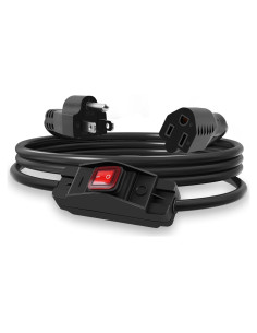 Cable de Extensión Exterior 1.83m Delgada con Interruptor 15A