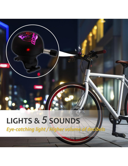 Campana de Bicicleta Eléctrica LEISPO con 5 Sonidos 100dB