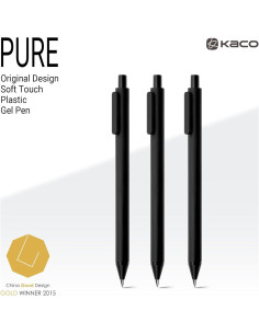 Bolígrafos de Gel Kaco PURE 20 Piezas 0.5 mm Tinta Negra 2