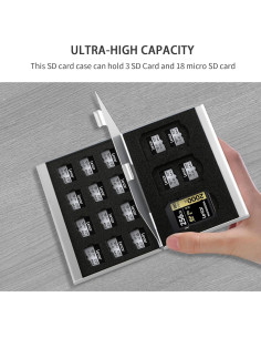 Funda de Aluminio para Tarjetas SD Chestele, 21 Ranuras 2