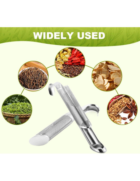 Difusor de Té de Acero Inoxidable HISKI con Mango de Gancho 8Pack