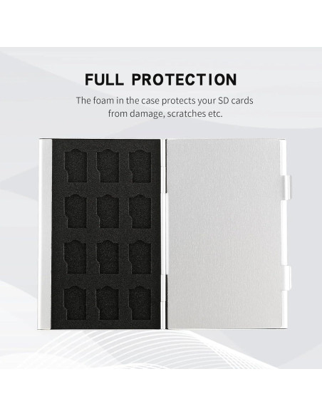 Funda de Aluminio para Tarjetas SD Chestele, 21 Ranuras