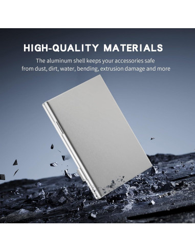 Funda de Aluminio para Tarjetas SD Chestele, 21 Ranuras