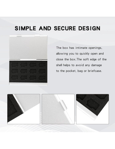 Funda de Aluminio para Tarjetas SD Chestele, 21 Ranuras