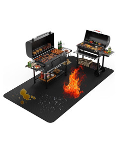 Alfombrilla para Parrilla XOHUYD 90x122 cm A Prueba de Fuego