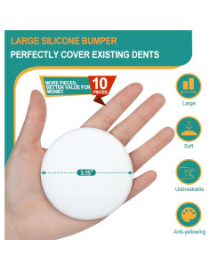 Paquete de 10 topes de puerta NETANY de silicona blanca 8 cm 2