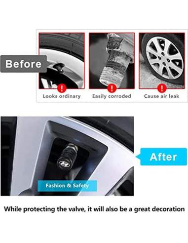 4 Tapones de Válvula de Neumático ZOHUPISH para Hyundai