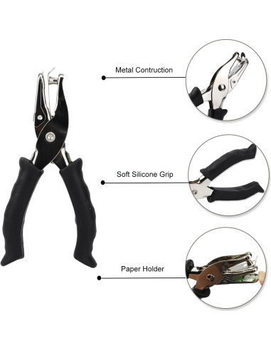 Perforadora de Papel Aacehlh 1 Agujero 0.64 cm con Agarre Suave