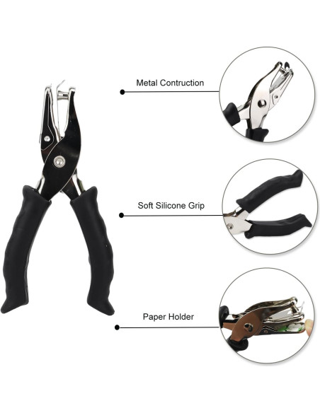 Perforadora de Papel Aacehlh 1 Agujero 0.64 cm con Agarre Suave