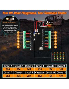 Panel de Interruptores RGB 12 Gang 12V 24V NAVOROGE 2