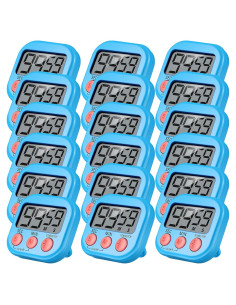 Juego de 24 Temporizadores Digitales de Cocina Leumoi Azul