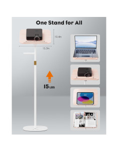 Soporte de Libro Ajustable 2 en 1 aboutool Blanco 33-63cm 2