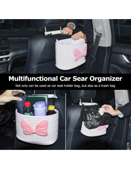 Organizador de Espalda de Asiento de Coche AuMoHall Rosa