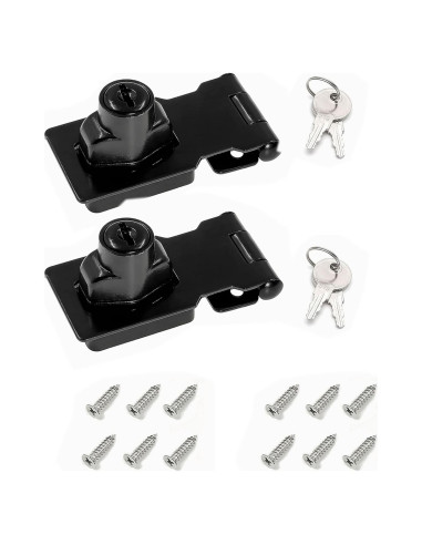 Cerradura de Hasp con Llave I-EASYDWW 6.35 cm - 2 Paquetes