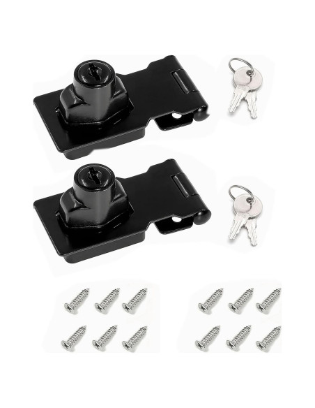 Cerradura de Hasp con Llave I-EASYDWW 6.35 cm - 2 Paquetes