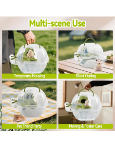 Transportador de Hámster MUYG Verde 4 en 1 con Botella y Comedero 2