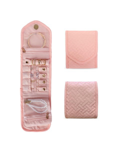 Estuche de Joyería Emissary Rosa Organizador de Viaje 15x12cm